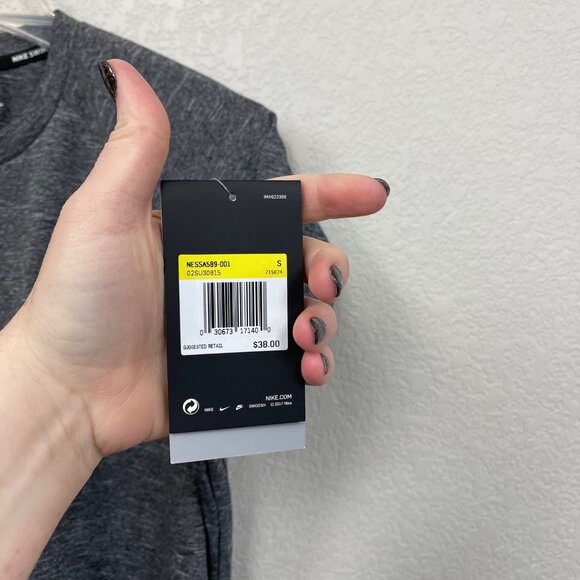 Nike Swim Heather Gray Short Sleeve Hydroguard Rash Guard Tee Mens Small NEW - Picture 4 of 6